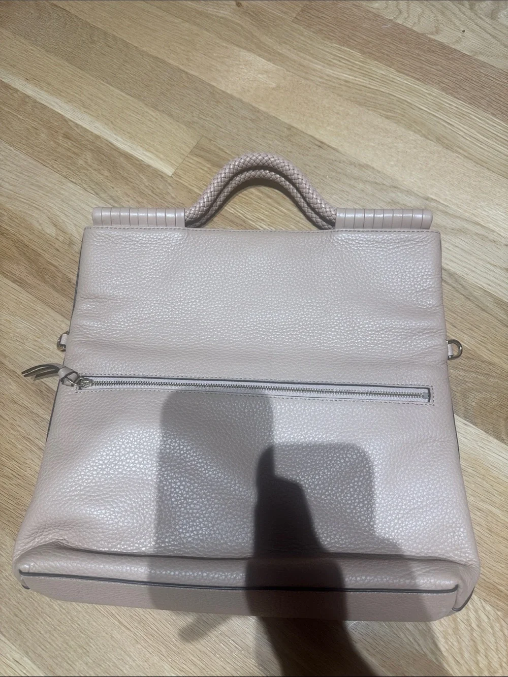 Tory Burch Blush Pebbled Leather Top-Handle Satchel